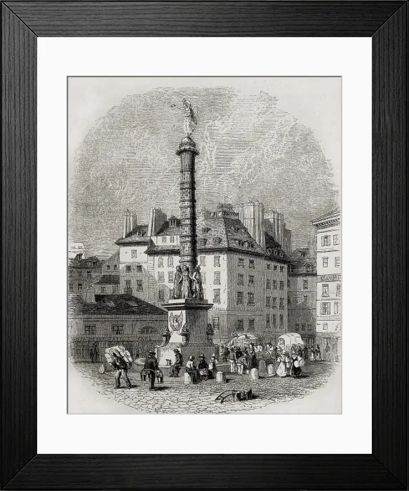 Framed Print : Paris. Water sellers ijn front the fountain of Place Chatelet. Engraving. AISA / Everett Collection**US SALES ONLY** Framed Print : Paris. Water sellers ijn front the fountain of Place Chatelet. Engraving. AISA / Everett Collection**US SALES ONLY**