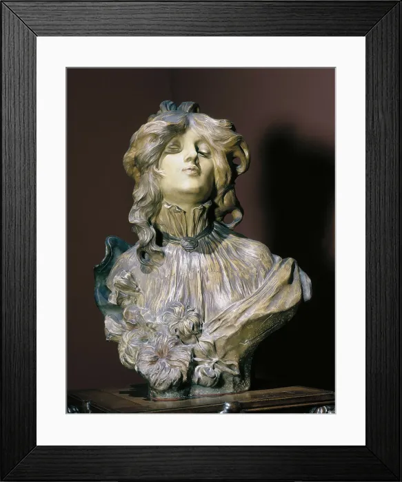 Framed Print : ESCALER I MILA, Lambert (1874-1957). The Lost Kiss. 1903. Polychromatic terracotta. Modernism. Terra-cotta. Private Collection Framed Print : ESCALER I MILA, Lambert (1874-1957). The Lost Kiss. 1903. Polychromatic terracotta. Modernism. Terra-cotta. Private Collection