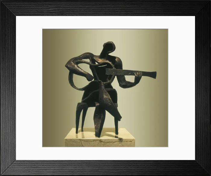 Framed Print : GARCIA DONAIRE, Joaqun (1926). Guitarist. Sculpture on bronze. AISA / Everett Collection - Image has fine art copyright