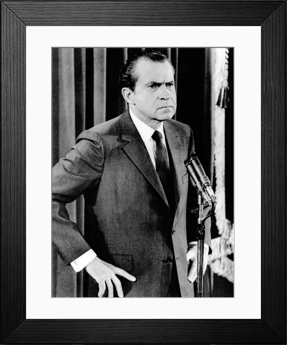 Framed Print : President Richard Nixon in a press conference