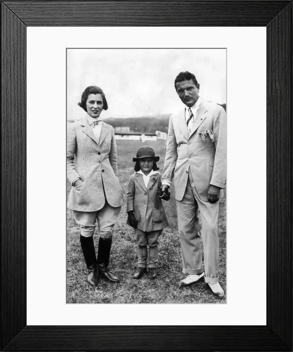 Framed Print : Jacqueline Kennedy, with her parents, Janet and John V. Bouvier. They are at the Annual Horse Show of the Riding and Hunt Club of Southampton during the summer of 1934