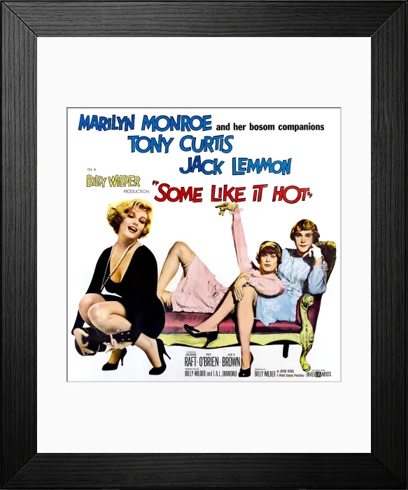 Framed Print : SOME LIKE IT HOT, from left: Marilyn Monroe, Tony Curtis, Jack Lemmon, 1959 Framed Print : SOME LIKE IT HOT, from left: Marilyn Monroe, Tony Curtis, Jack Lemmon, 1959
