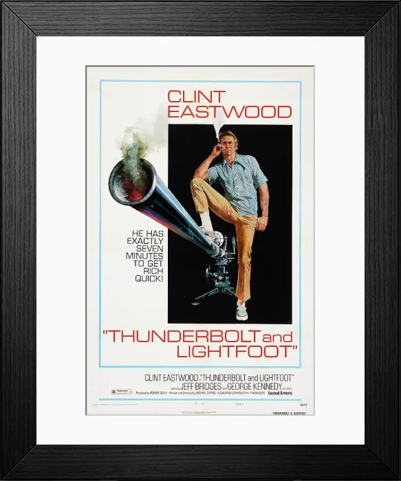 Framed Print : THUNDERBOLT AND LIGHTFOOT, US poster art, Clint Eastwood, 1974 Framed Print : THUNDERBOLT AND LIGHTFOOT, US poster art, Clint Eastwood, 1974