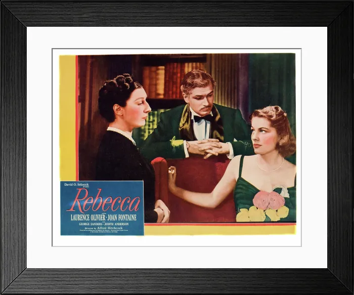 Framed Print : REBECCA, from left: Judith Anderson, Laurence Olivier, Joan Fontaine, 1940