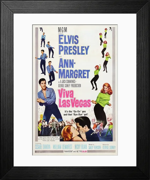 Framed Print : VIVA LAS VEGAS, US poster art, from left, Elvis Presley, Ann-Margret, 1964