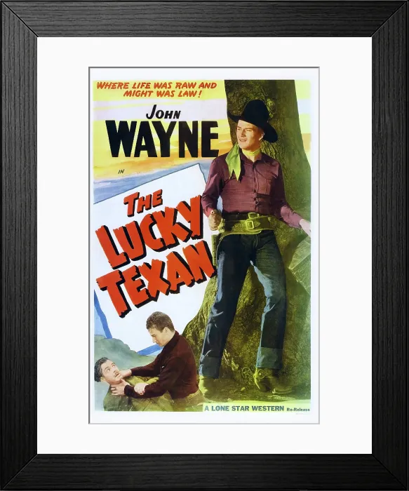 Framed Print : THE LUCKY TEXAN, US poster art, Lloyd Whitlock, John Wayne, 1934 Framed Print : THE LUCKY TEXAN, US poster art, Lloyd Whitlock, John Wayne, 1934