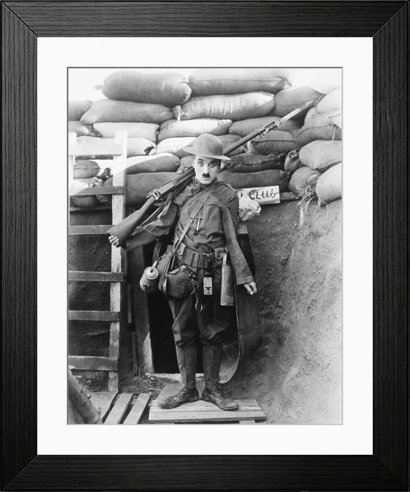 Framed Print : SHOULDER ARMS, Charlie Chaplin, 1918