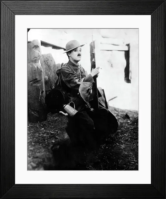 Framed Print : SHOULDER ARMS, Charlie Chaplin, 1918 Framed Print : SHOULDER ARMS, Charlie Chaplin, 1918