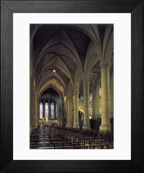 Framed Print : LUXEMBOURG. DIEKIRCH. Luxembourg. Cathedral of Notre-Dame (late gothic, 17th c.). Center nave. Gothic art. AISA / Everett Collection**US SALES ONLY**