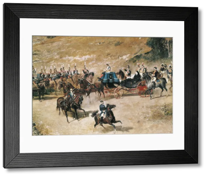 Framed Print : FORTUNY, Mariano (1838-1874). Regent queen Mara Cristina reviewing the troops. Romanticism. Oil on canvas. SPAIN. Madrid. Prado Museum. AISA / Everett Collection**US SALES ONLY**