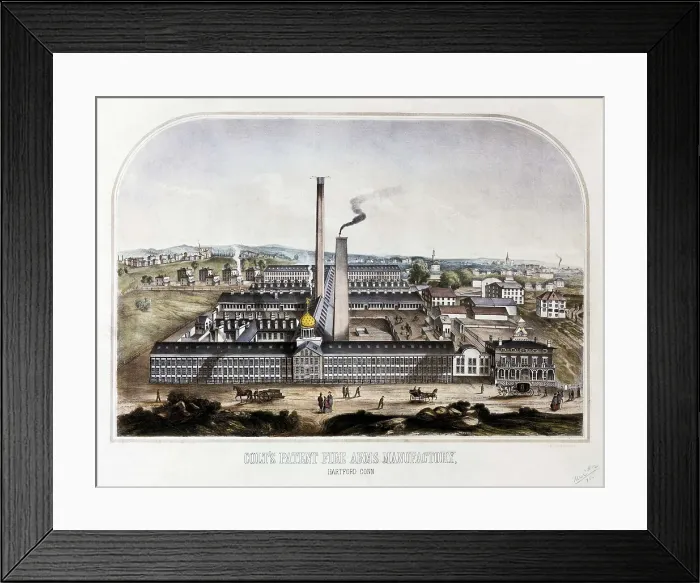 Framed Print : United States (1862). Colt's Patent Fire Arms Manufactory. Litography. AISA / Everett Collection**US SALES ONLY**