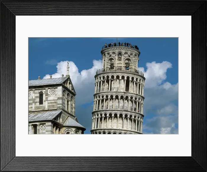 Framed Print : ITALY. TUSCANY. Pisa. Piazza dei Miracoli. Deatil of the Cathedral (1068-1118) and the Campanile or Leaning Tower (12th-13th c.).. AISA / Everett Collection**US SALES ONLY**