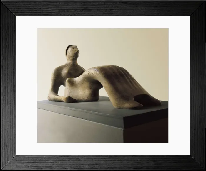 Framed Print : MOORE, Henry (1898-1986). Reclining figure. 1978. Sculpture on marble. AISA / Everett Collection - Image has fine art copyright