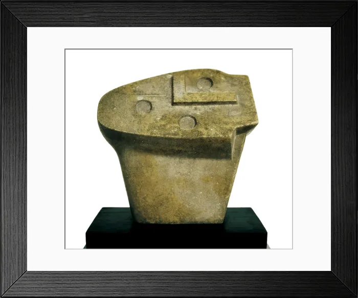 Framed Print : MOORE, Henry (1898-1986). Carving. 1936. Sculpture on bronze. AISA / Everett Collection - Image has fine art copyright