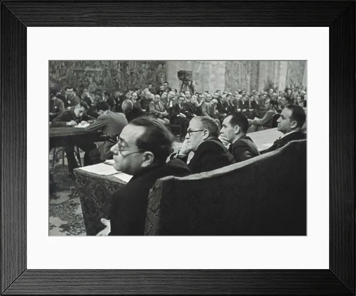 Framed Print : Spanish Civil War. Montserrat Cortes in 1938. Government benches. Juan Negrn and Julio Alvarez del Vayo. AISA / Everett Collection**US SALES ONLY** Framed Print : Spanish Civil War. Montserrat Cortes in 1938. Government benches. Juan Negrn and Julio Alvarez del Vayo. AISA / Everett Collection**US SALES ONLY**