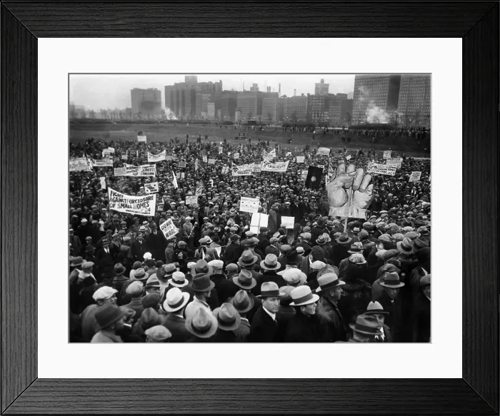 Framed Print : 20, 000 unemployed demonstrate in Chicago's Grant Park Framed Print : 20, 000 unemployed demonstrate in Chicago's Grant Park