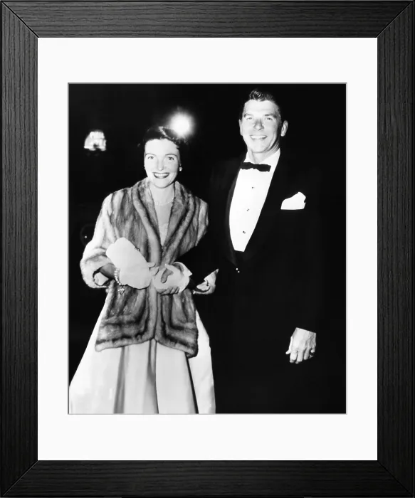 Framed Print : Ronald and Nancy Reagan attended the movie premiere of The High and the Mighty in 1954 at Hollywood's Egyptian Theatre