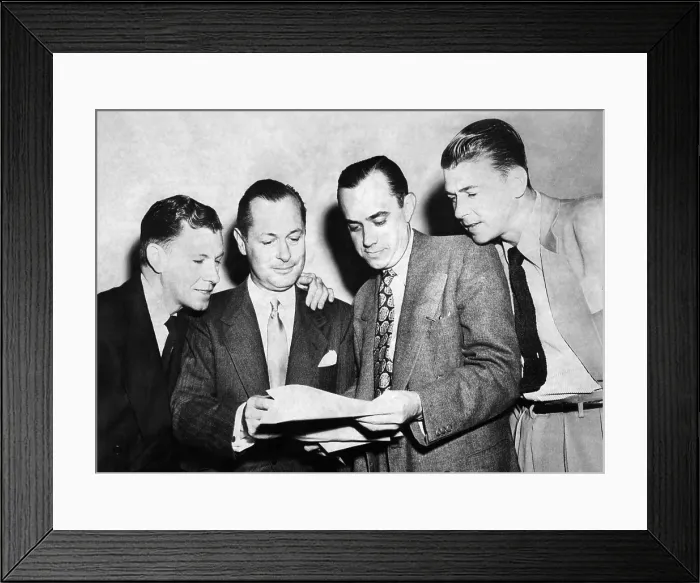 Framed Print : Hollywood actors are friendly witnesses at the House Un-American Activities Committee (HUAC). Shown before testifying are, L-R: George Murphy; Robert Montgomery; Robert E Framed Print : Hollywood actors are friendly witnesses at the House Un-American Activities Committee (HUAC). Shown before testifying are, L-R: George Murphy; Robert Montgomery; Robert E
