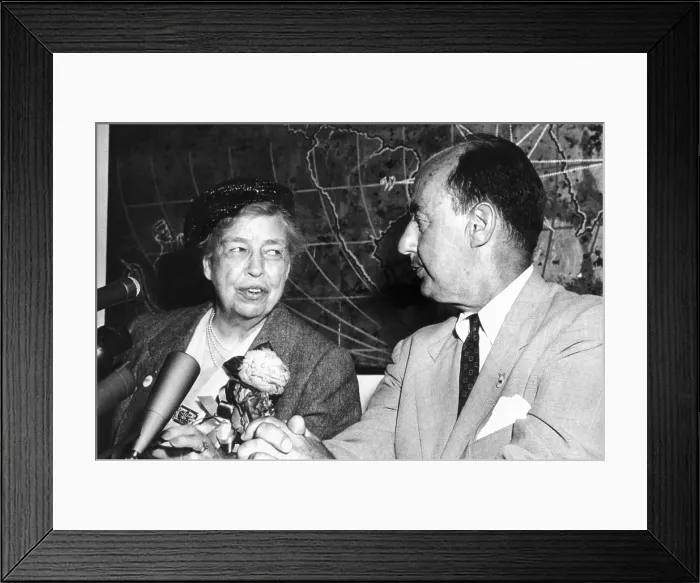 Framed Print : Eleanor Roosevelt supported Adlai Stevenson for his second Democratic presidential nomination in 1956 Framed Print : Eleanor Roosevelt supported Adlai Stevenson for his second Democratic presidential nomination in 1956