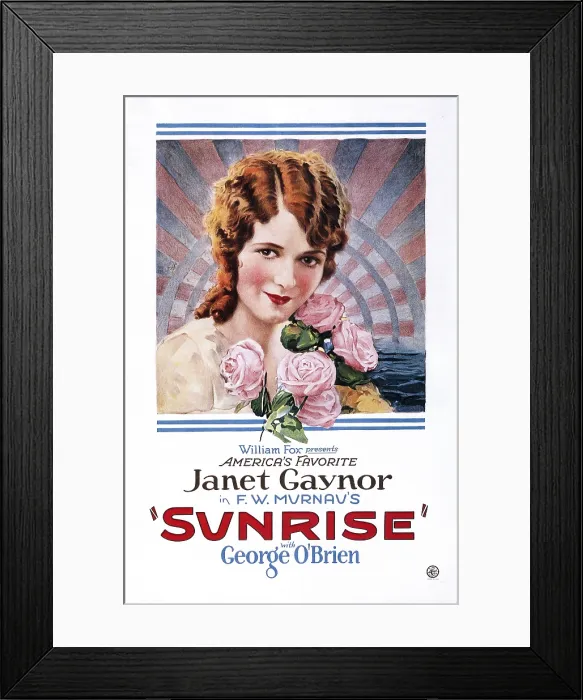 Framed Print : SUNRISE, (aka SUNRISE: A SONG OF TWO HUMANS), US poster art, Janet Gaynor, 1927. TM and Copyright 20th Century Fox Film Corp. All rights reserved / courtesy Everett Collection Framed Print : SUNRISE, (aka SUNRISE: A SONG OF TWO HUMANS), US poster art, Janet Gaynor, 1927. TM and Copyright 20th Century Fox Film Corp. All rights reserved / courtesy Everett Collection