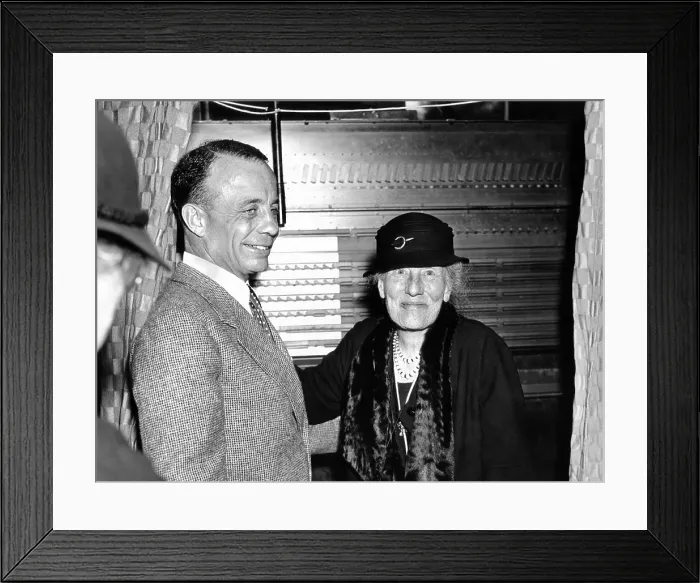 Framed Print : Edith Roosevelt, the elderly widow of President Theodore Roosevelt votes in the 1936 election. She is with her oldest son, Col. Theodore Roosevelt, Jr