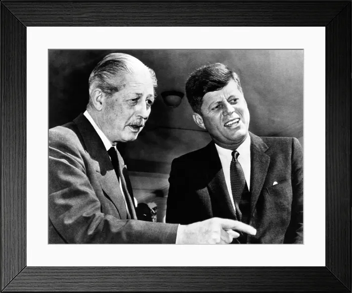 Framed Print : British Prime Minister Harold Macmillan meets with President John Kennedy in Washington Framed Print : British Prime Minister Harold Macmillan meets with President John Kennedy in Washington