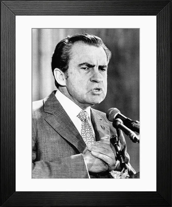 Framed Print : President Richard Nixon addressing a convention of families of American POWs. He reassured them that Vietnam Prisoners of War would not be abandoned. Oct. 16, 1972 Framed Print : President Richard Nixon addressing a convention of families of American POWs. He reassured them that Vietnam Prisoners of War would not be abandoned. Oct. 16, 1972