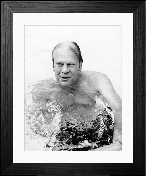Framed Print : President Ford swimming in the new White House Swimming pool. July 5, 1975. (CSU_ALPHA_411) CSU Archives / Everett Collection