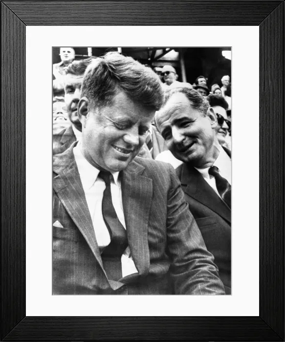 Framed Print : President-elect John Kennedy and Sen. George Smathers. The longtime friends were at the Orange Bowl, watching the Missouri play against the Navy football team Framed Print : President-elect John Kennedy and Sen. George Smathers. The longtime friends were at the Orange Bowl, watching the Missouri play against the Navy football team