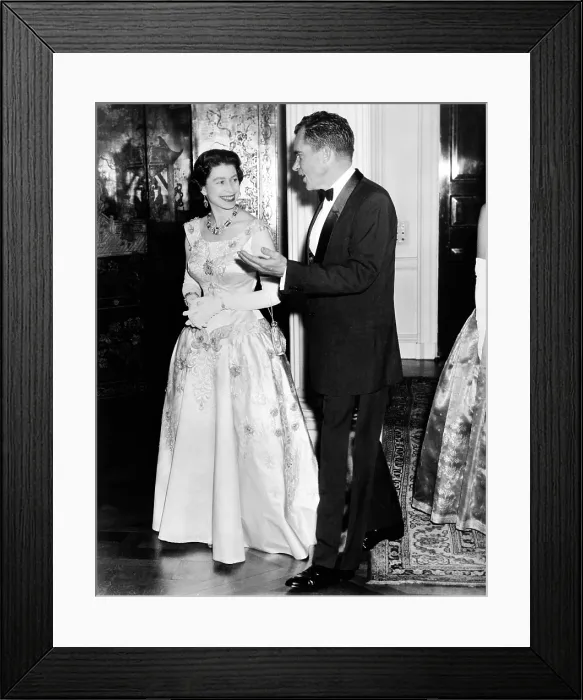 Framed Print : Queen Elizabeth II and Vice President Richard Nixon. She was the guest of honor at the Thanksgiving dinner at the US Embassy residence in London. Nov. 27, 1958 Framed Print : Queen Elizabeth II and Vice President Richard Nixon. She was the guest of honor at the Thanksgiving dinner at the US Embassy residence in London. Nov. 27, 1958