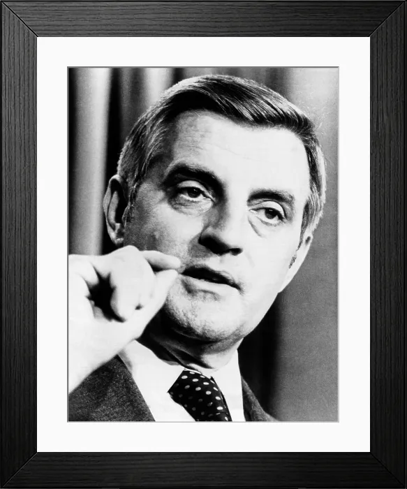 Framed Print : Vice President Walter Mondale speaking during the 1980 Presidential Election. His running mate, President Jimmy Carter, lost the election to Republican Ronald Reagan. Oct 1980