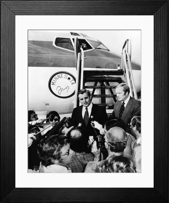 Framed Print : Democratic Vice Presidential Walter Mondale's campaign plane was christened Minnesota Fritz'. Chicago's Midway Airport, Sept. 22, 1976