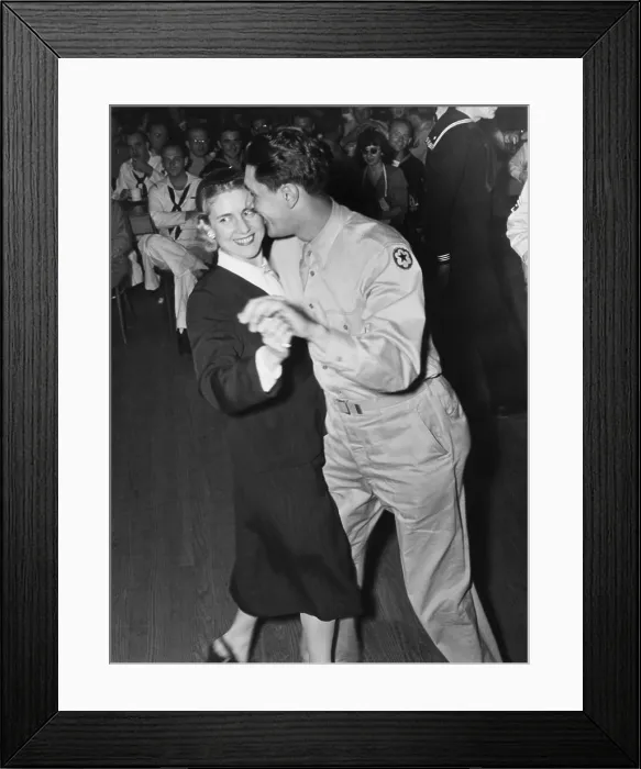 Framed Print : Congresswoman Clare Booth Luce dances with a G.I. at the Washington, D.C. Canteen