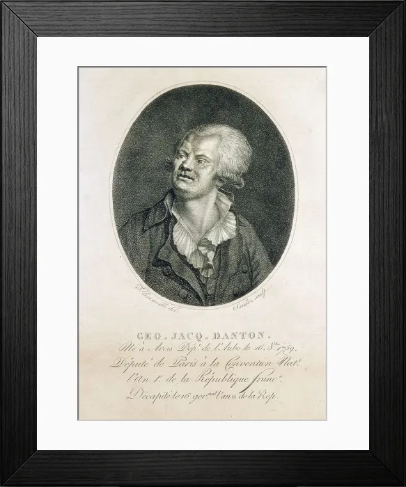 Framed Print : DANTON, Georges Jacques (1759-1794). Etching. SPAIN. Madrid. National Library. AISA / Everett Collection**US SALES ONLY**