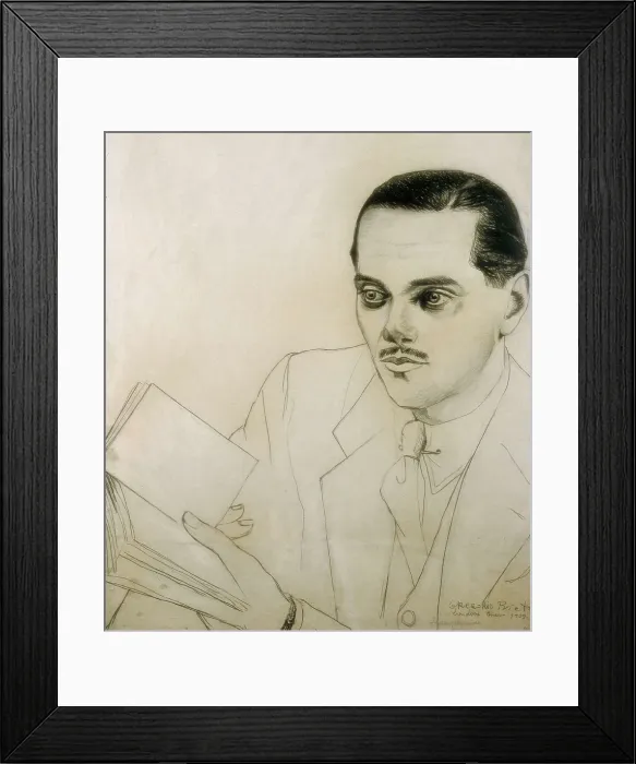 Framed Print : PRIETO MUOZ, Gregorio (1897-1992). Portrait of Luis Cernuda. 1939. Portrait made in London during the exile of Prieto and Cernuda. Drawing