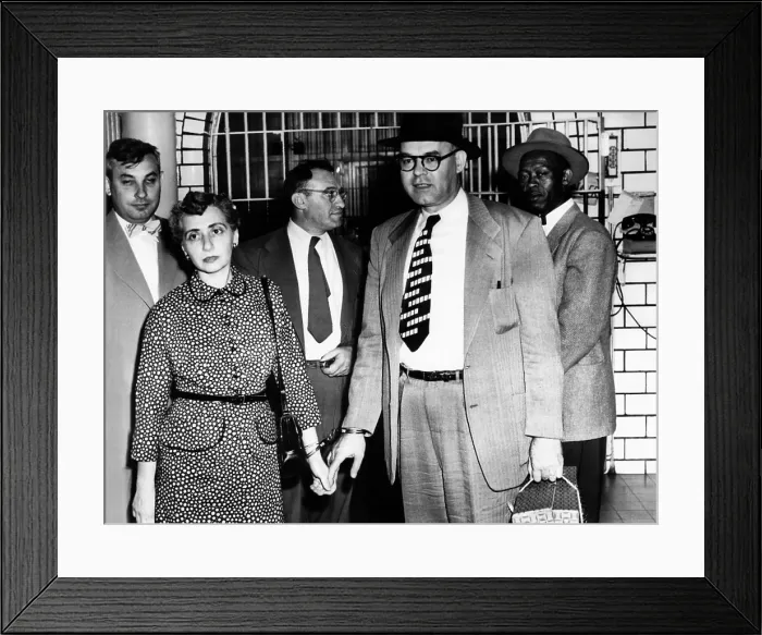 Framed Print : Five Communists sentenced to jail in St. Louis. They were convicted of found guilty of conspiring to advocate the overthrow of the government by force