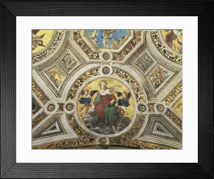 Framed Print : Raphael (1483-1520). Stanza of the Signatura. Theology. VATICAN CITY. Vatican Palaces. Renaissance art. Cinquecento. Fresco. AISA / Everett Collection**US SALES ONLY**