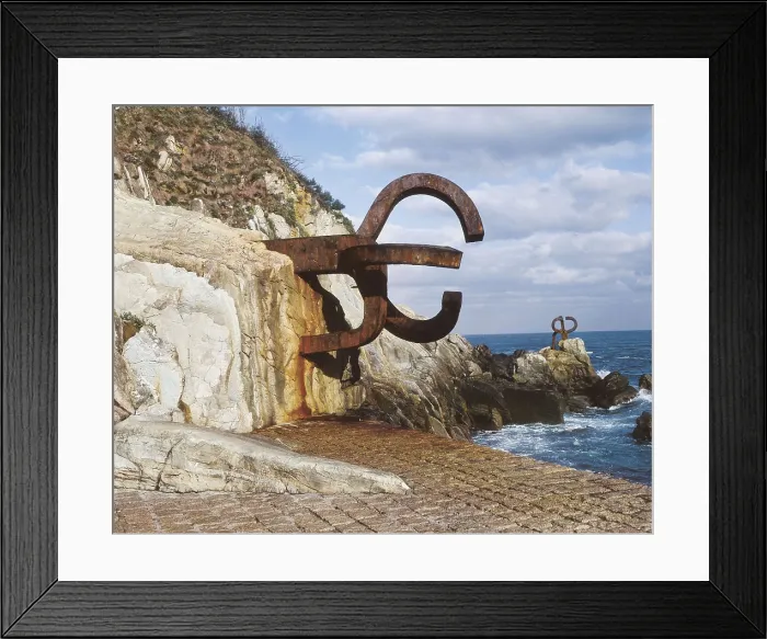 Framed Print : CHILLIDA, Eduardo (1924-2002). Wind Comb. 1972-1977. SPAIN. Donostia. Detail. Sculpture. AISA / Everett Collection - Image has fine art copyright Framed Print : CHILLIDA, Eduardo (1924-2002). Wind Comb. 1972-1977. SPAIN. Donostia. Detail. Sculpture. AISA / Everett Collection - Image has fine art copyright