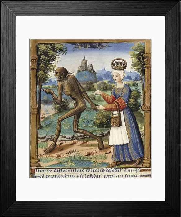 Framed Print : The rural life and the death (15th c.). Gothic art. Miniature Painting. FRANCE. Paris. National Library. AISA / Everett Collection**US SALES ONLY**