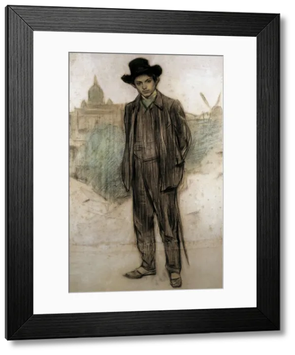 Framed Print : CASAS i CARBO, Ramn (1866-1932). Portrait of Pablo Picasso. 1900. Charcoal and cont crayon highlighted in pastel. Modernism. Drawing. SPAIN. Barcelona Framed Print : CASAS i CARBO, Ramn (1866-1932). Portrait of Pablo Picasso. 1900. Charcoal and cont crayon highlighted in pastel. Modernism. Drawing. SPAIN. Barcelona