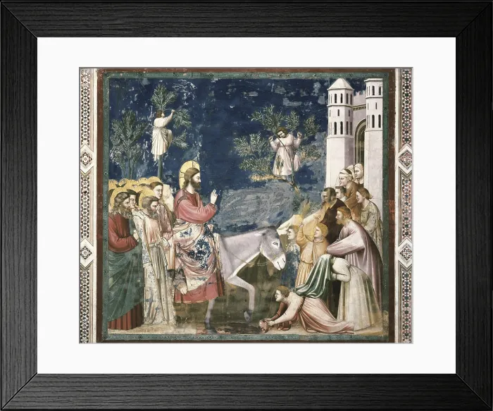 Framed Print : Giotto di Bondone (1267-1337). Scenes from the Life of Christ: 10. Entry into Jerusalem. ITALY. Padua. Scrovegni Chapel. Scene n 26. Renaissance art. Trecento. Fresco Framed Print : Giotto di Bondone (1267-1337). Scenes from the Life of Christ: 10. Entry into Jerusalem. ITALY. Padua. Scrovegni Chapel. Scene n 26. Renaissance art. Trecento. Fresco