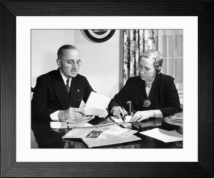Framed Print : Senator Harry Truman with his wife Bess Framed Print : Senator Harry Truman with his wife Bess