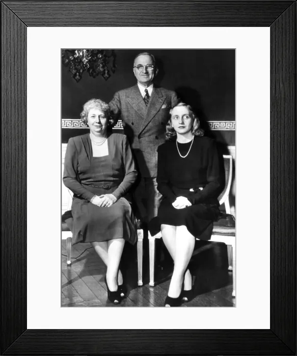 Framed Print : President Harry and Bess Truman and daughter Margaret. Dec. 12, 1946. (CSU_ALPHA_205) CSU Archives / Everett Collection