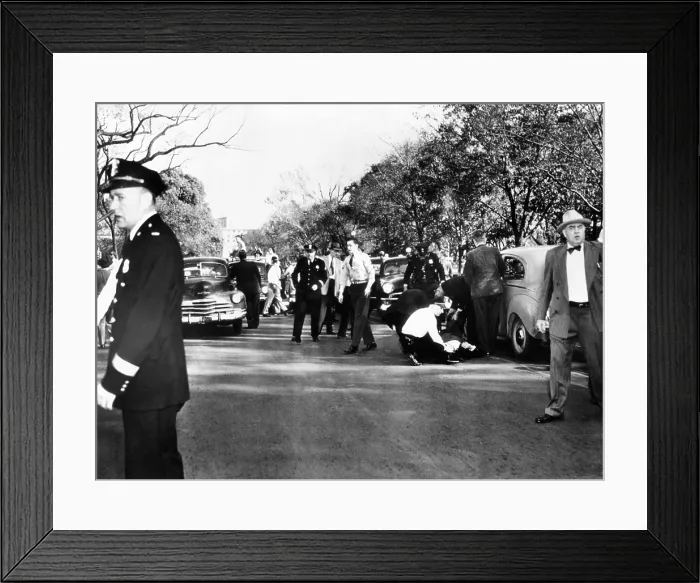 Framed Print : Assassination attempt on President Harry Truman