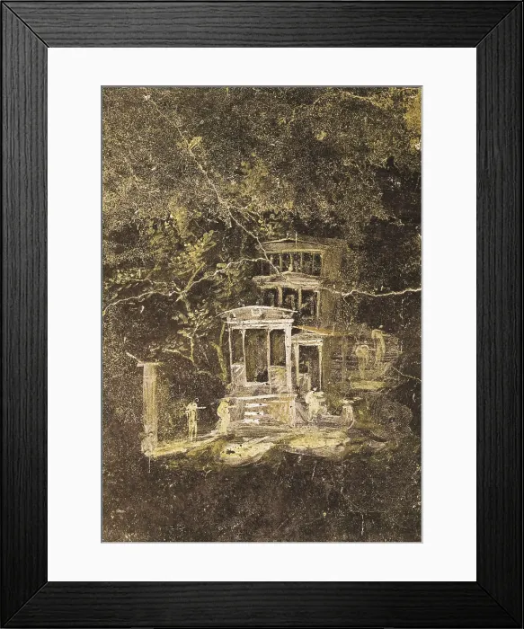 Framed Print : Lanscape with Villa. 1st c. ITALY. Pompeii. House of the Vettii. Roman art. Early Empire. Fresco. AISA / Everett Collection**US SALES ONLY**