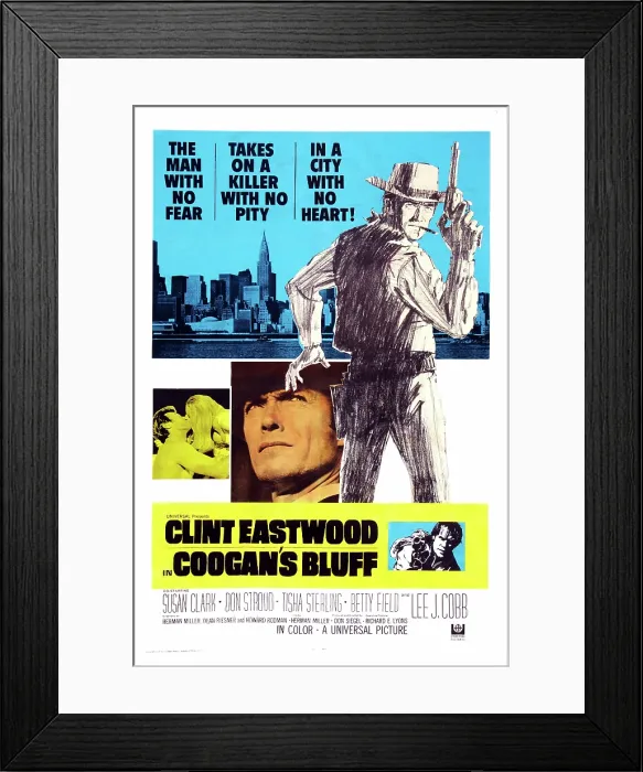 Framed Print : COOGAN'S BLUFF, poster art, Clint Eastwood, 1968 Framed Print : COOGAN'S BLUFF, poster art, Clint Eastwood, 1968