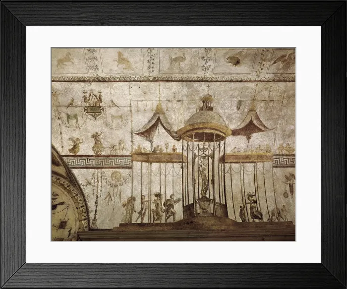 Framed Print : Raphael (1483-1520). The Loggetta of Cardinal Bibbiena. 1516-1517. VATICAN CITY. Vatican Palaces. Scene of the myth of Apollo. Renaissance art. Cinquecento. Fresco