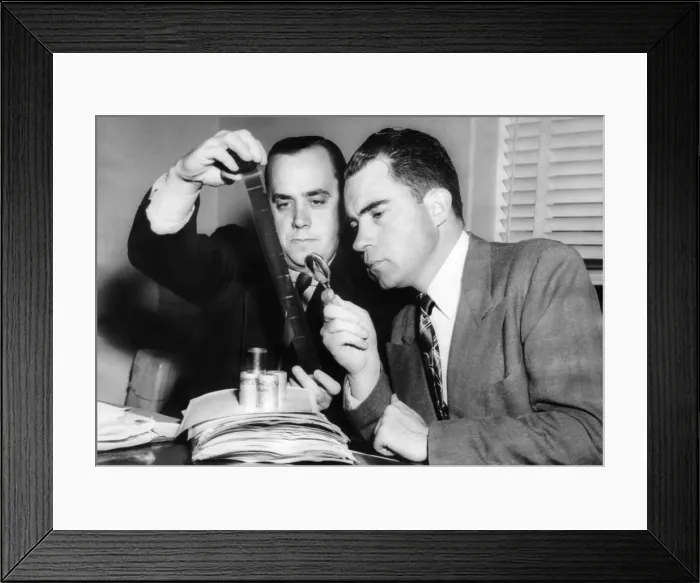 Framed Print : Rep. Richard Nixon and Robert Stripling (HUAC investigator)