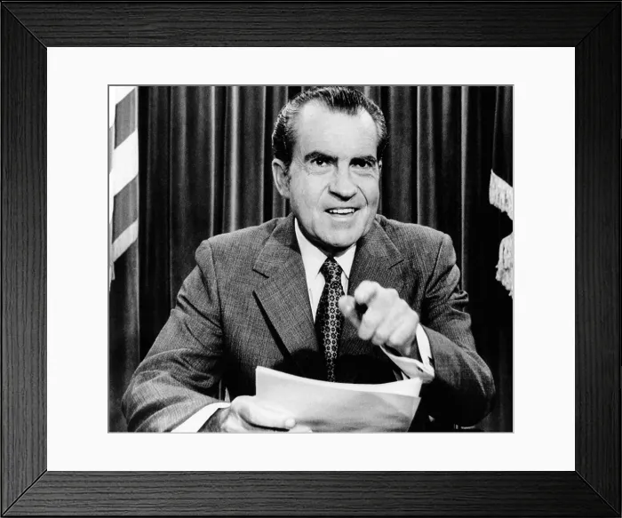 Framed Print : President Richard Nixon presents a new Vietnam Peace Plan. It called from US and North Vietnamese troop withdrawals, prisoner releases, the resignation South Vietnamese Pres