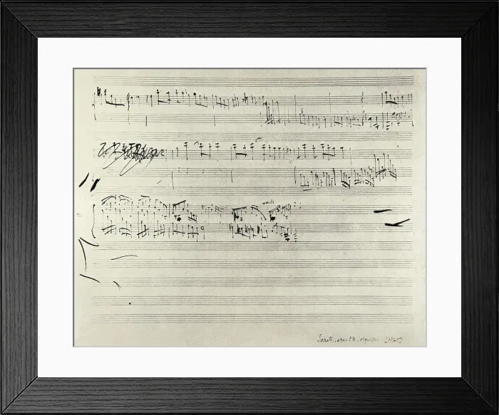 Framed Print : CHOPIN, Frederic (1810-1849). Autographed score of Piano Sonata op. 58. AISA / Everett Collection**US SALES ONLY**
